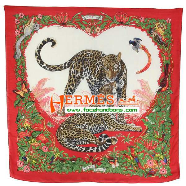 Hermes Cashmere Square Scarf Red HECASS 140 x 140